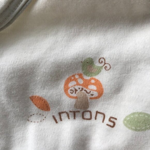 FREE with PURCHASE INTONS newborn boy girl baby 2 piece pajama cream green 3-6mo - Picture 5 of 12